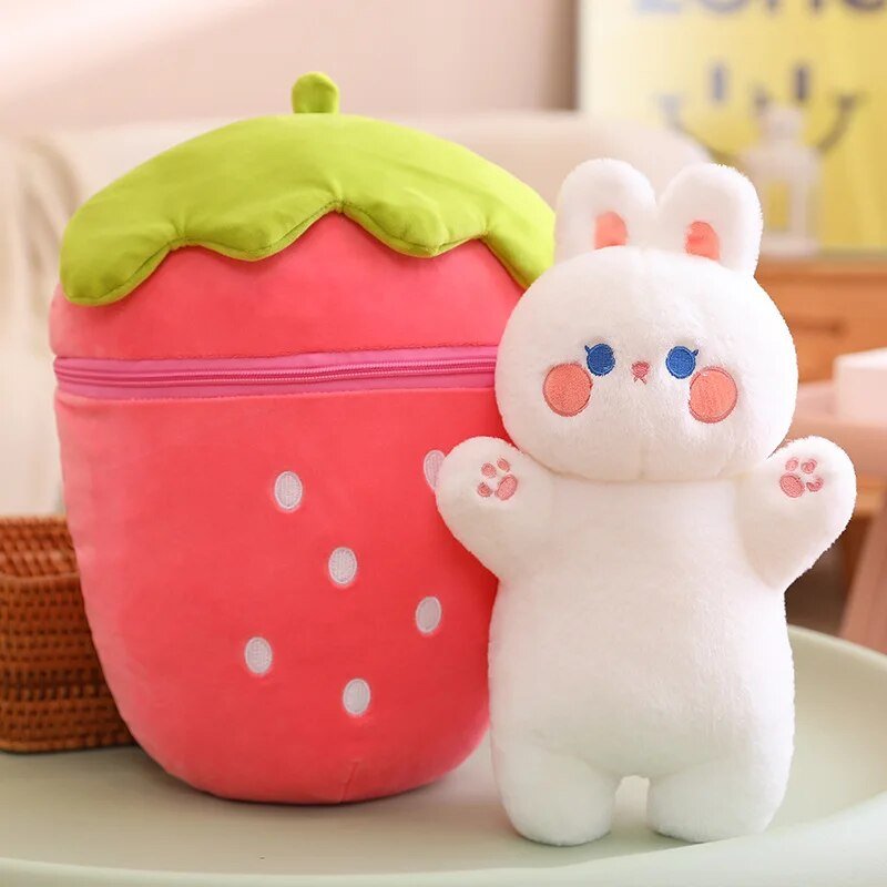 Giant Plushie Strawberry/Carrot Hiding a Pig/Rabbit, 1-2.6' | 30-80 cm — image 3