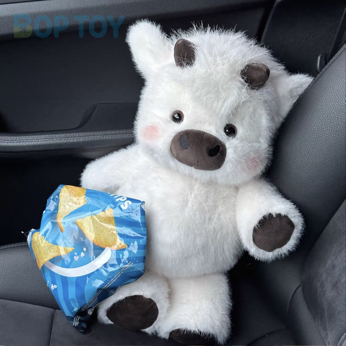 Original product photograph of the cream Highland cow plush