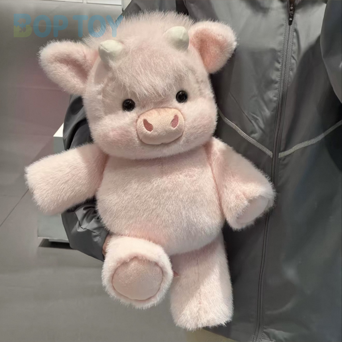 Original product photograph of the powder pink Highland cow plush