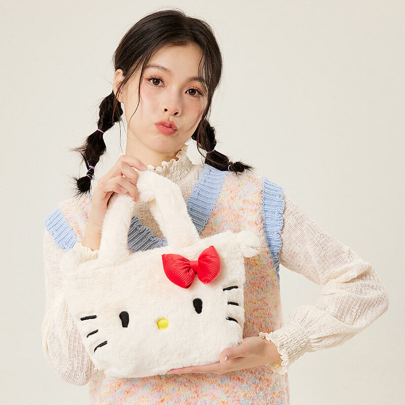My Melody/Hello Kitty/Kuromi Fluffy Tote Bag with Strap — image 9