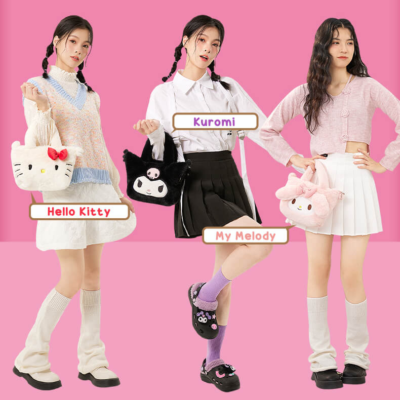 My Melody/Hello Kitty/Kuromi Fluffy Tote Bag with Strap — image 2