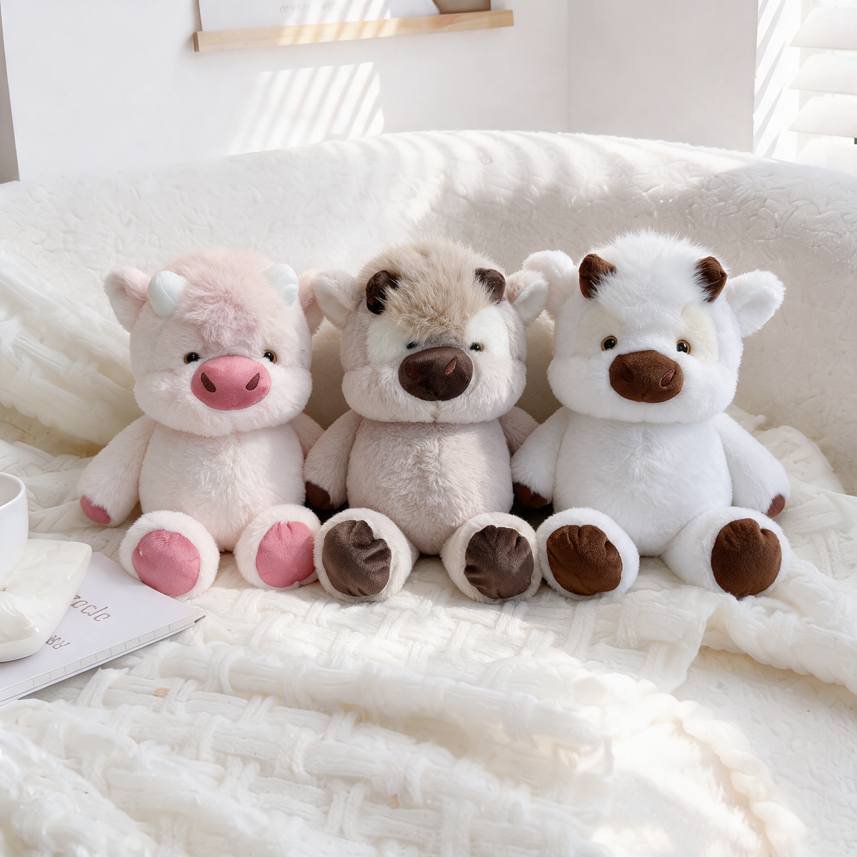 Kawaii Running Cow Plush Family — image 2