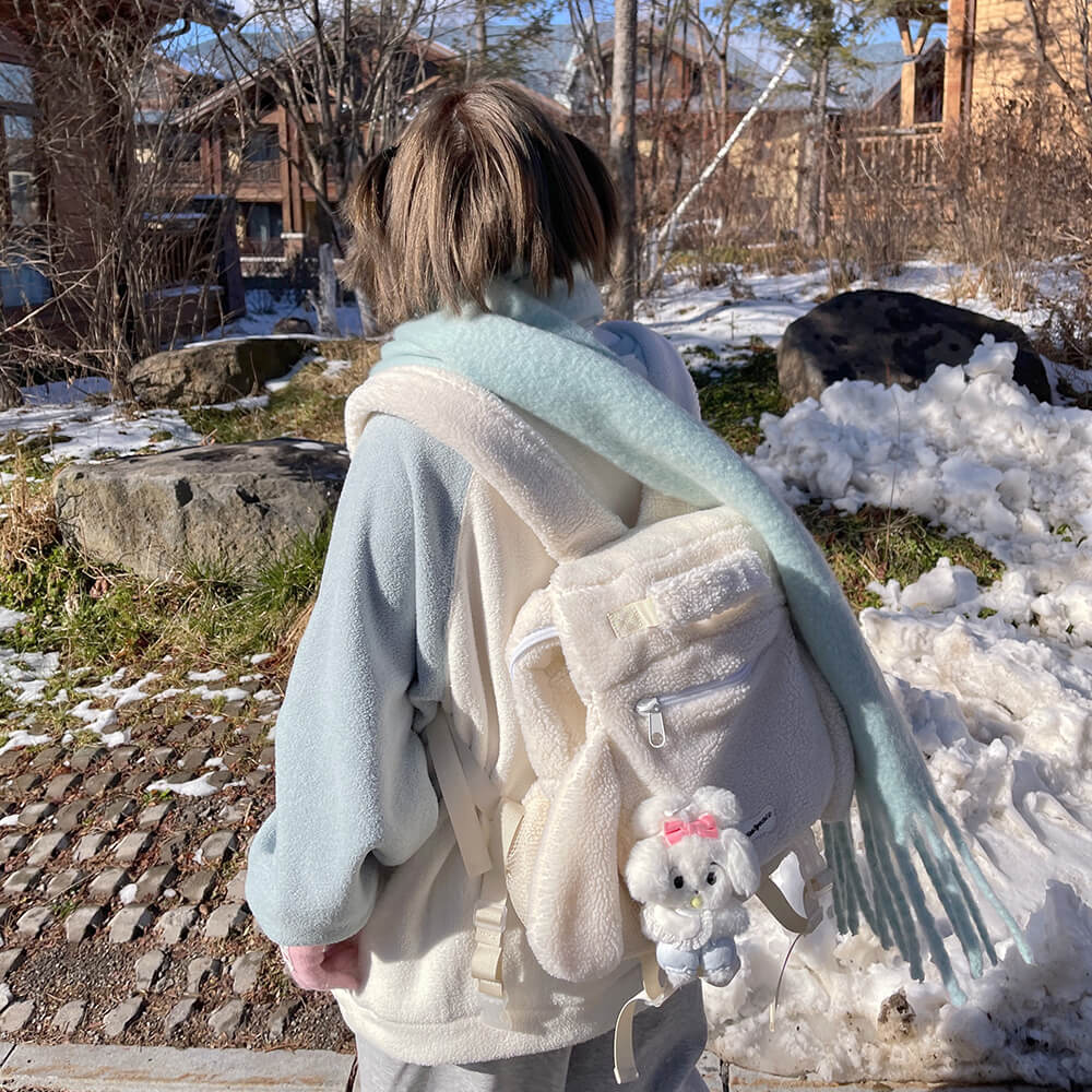 Puppy Ears White Sherpa Backpack — image 6