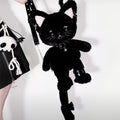 Black Cute Cat Plush Backpack Bag — image 3