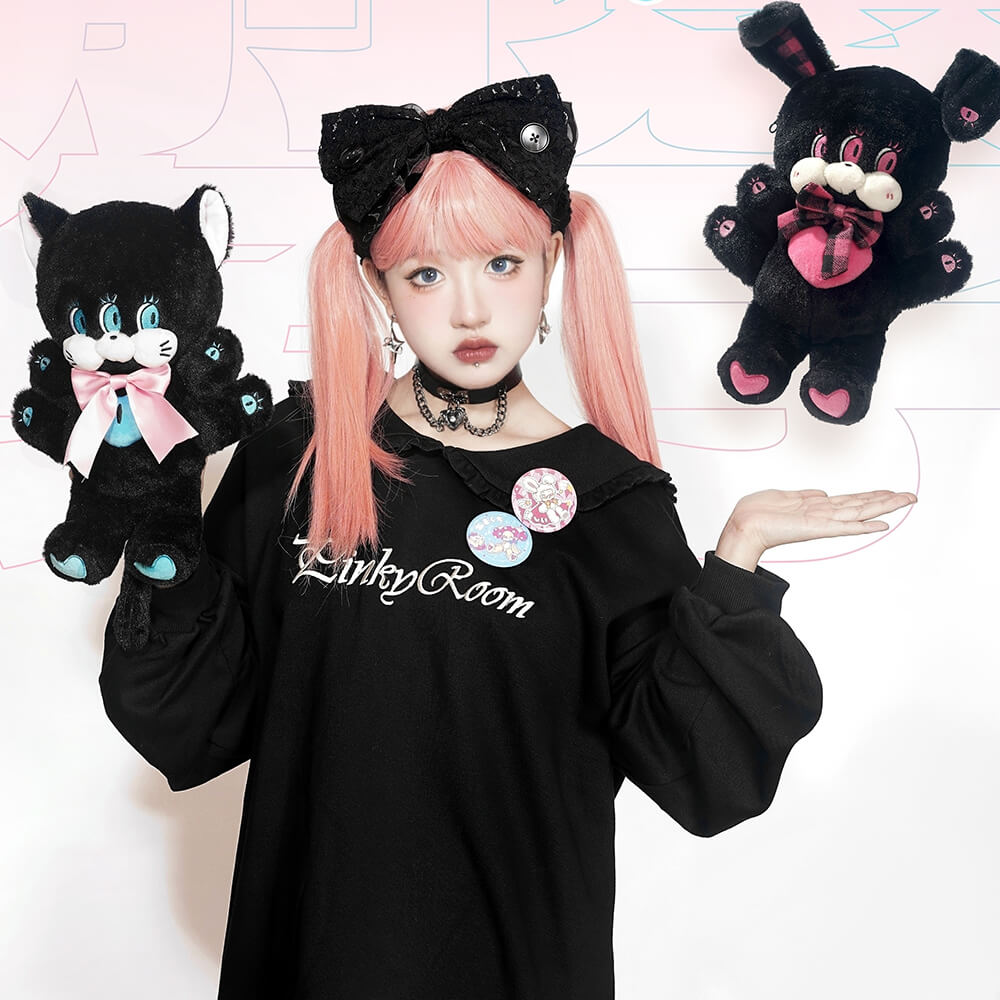 Wacky Eyed Bunny and Cat Plushie Bag — image 5