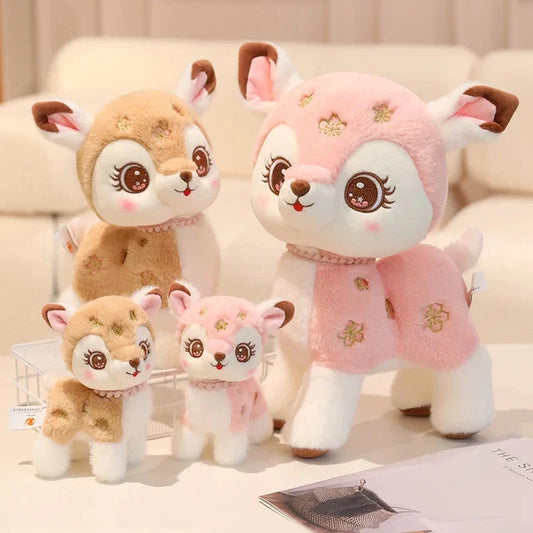 Blossom & Maple Kawaii Pink Brown Deer Plushies — image 1