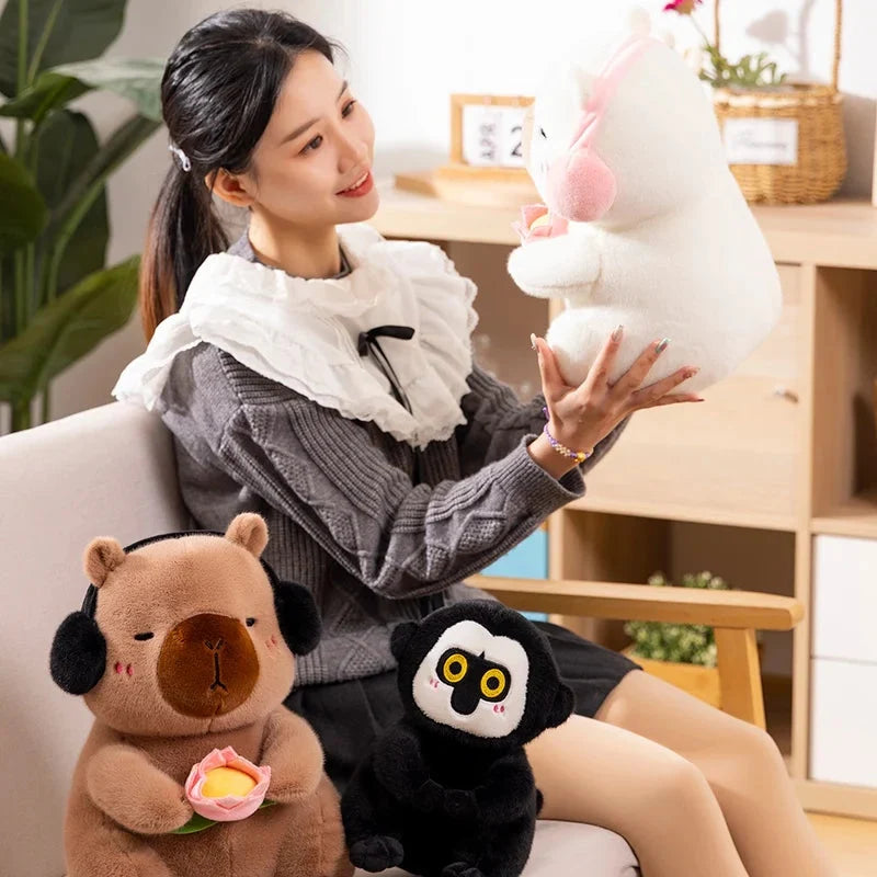 Fluffy Capybara & Monkey Plushie Pals — image 9