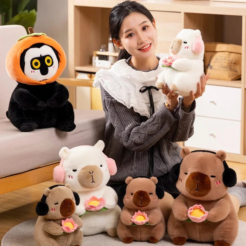 Fluffy Capybara & Monkey Plushie Pals — image 3