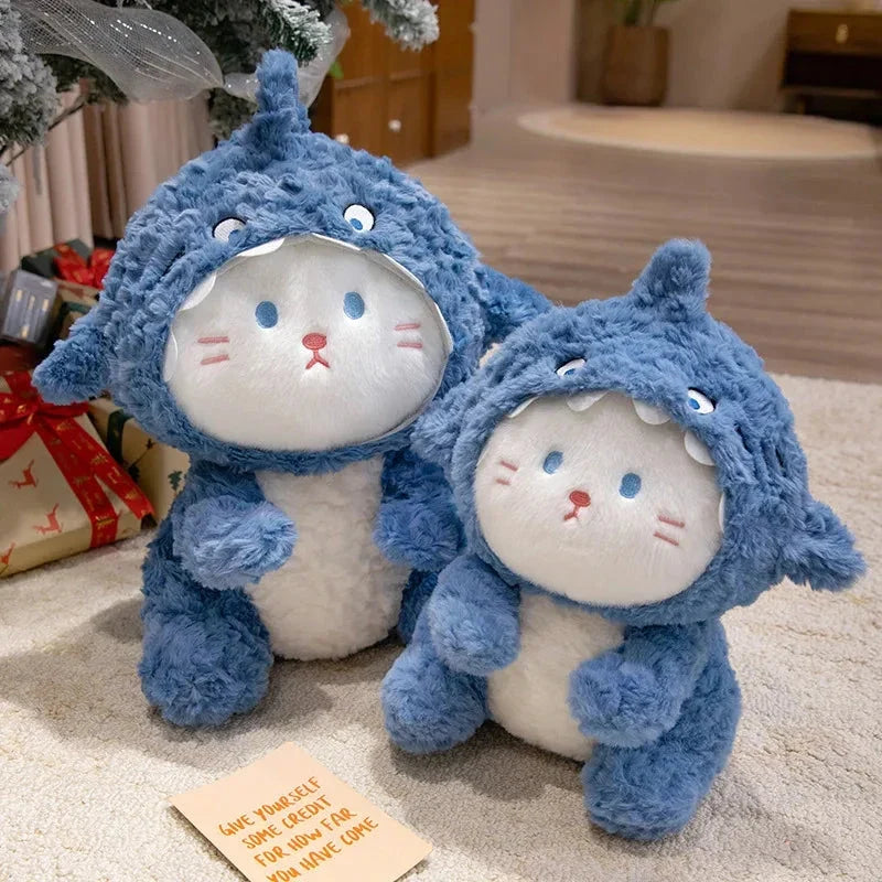Fluffy Dog & Cat in Shark Outfit Plushie — image 3