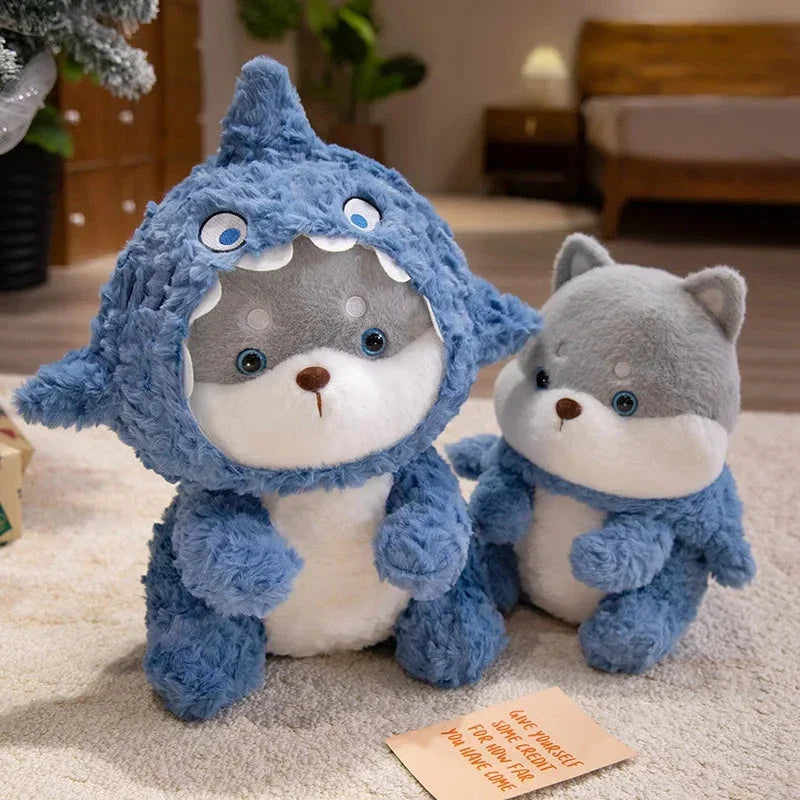 Fluffy Dog & Cat in Shark Outfit Plushie — image 2