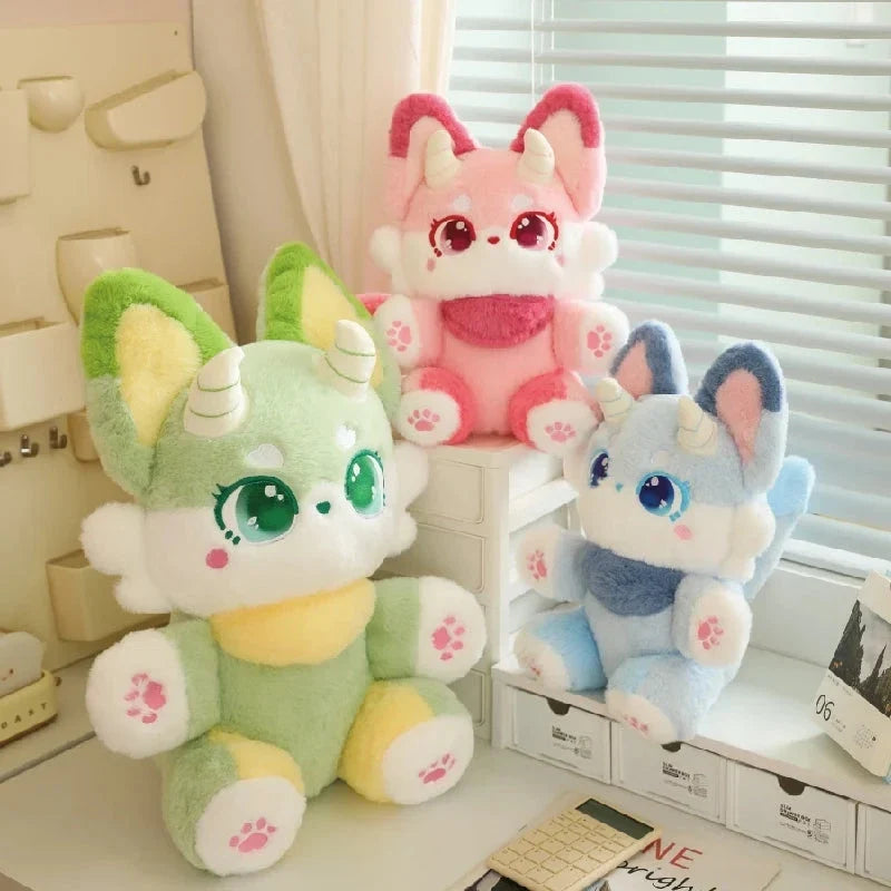 Fluffy Dreamy Horned Fox Plushies — image 2