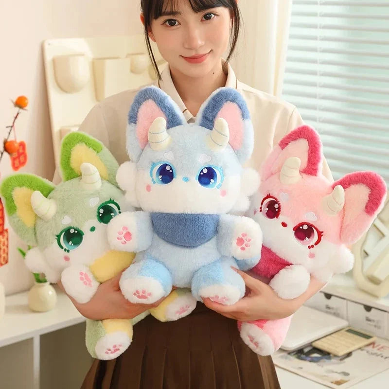 Fluffy Dreamy Horned Fox Plushies — image 1