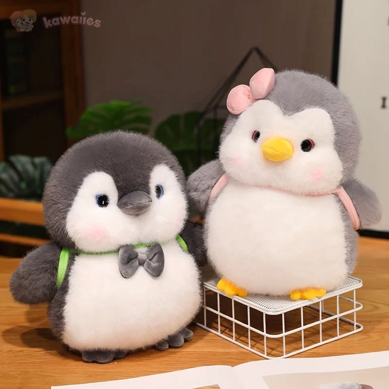 Fluffy Gray Penguin Plushie with Turtle Backpack — image 21