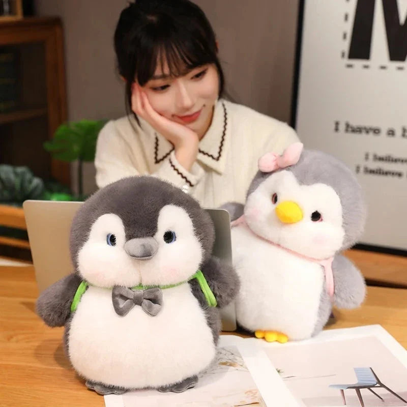 Fluffy Gray Penguin Plushie with Turtle Backpack — image 9