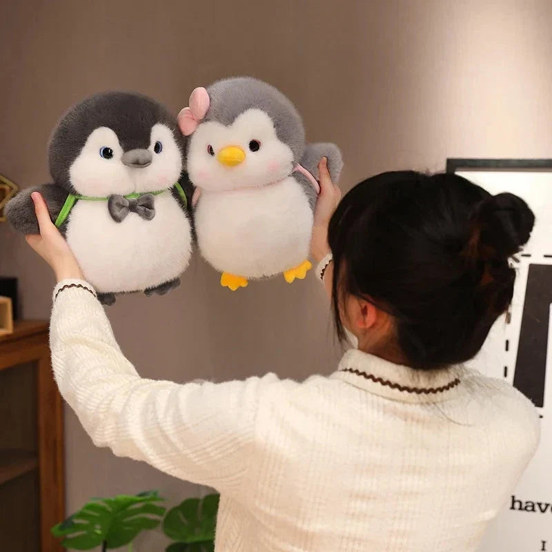 Fluffy Gray Penguin Plushie with Turtle Backpack — image 15