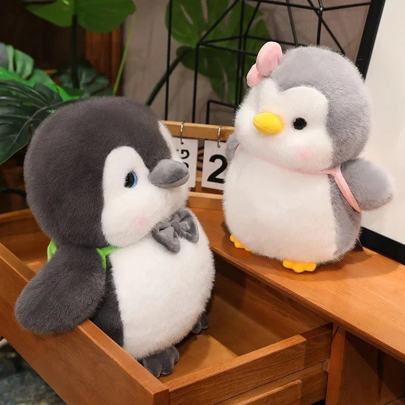 Fluffy Gray Penguin Plushie with Turtle Backpack — image 11