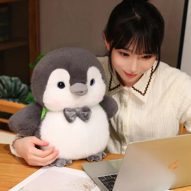 Fluffy Gray Penguin Plushie with Turtle Backpack — image 19