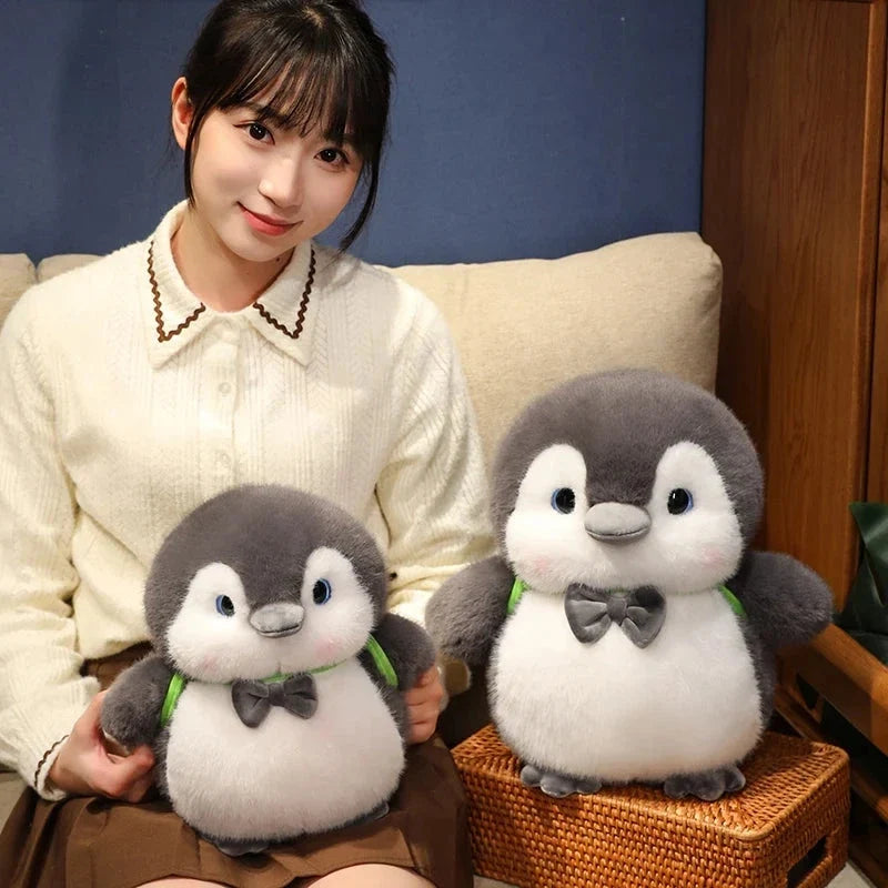 Fluffy Gray Penguin Plushie with Turtle Backpack — image 10