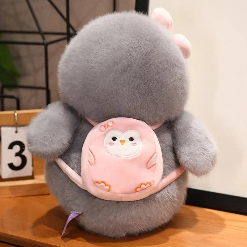 Fluffy Gray Penguin Plushie with Turtle Backpack — image 17