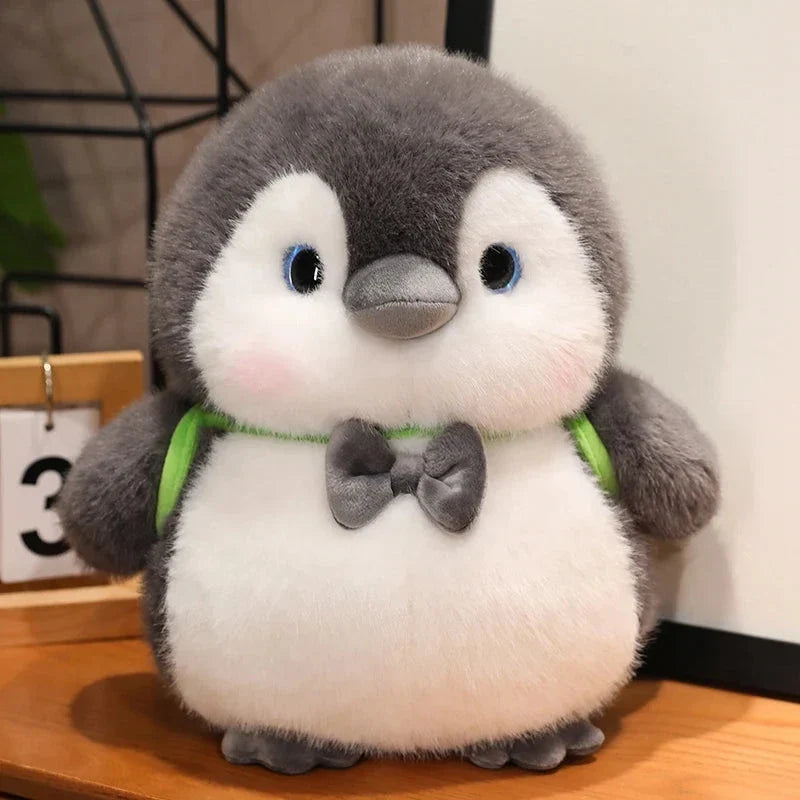 Fluffy Gray Penguin Plushie with Turtle Backpack — image 8