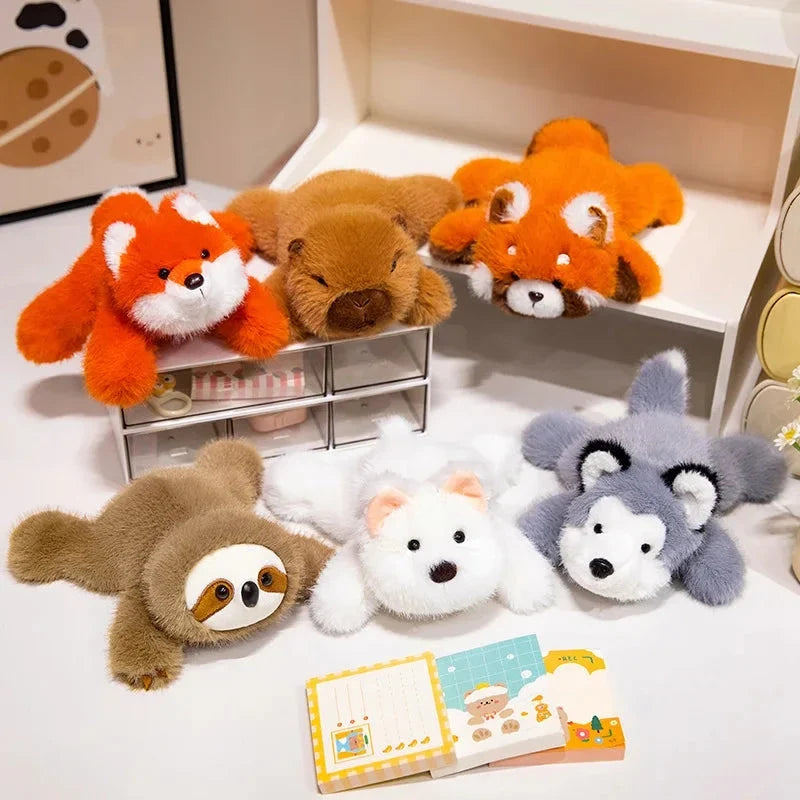 Fluffy Laying Animal Family Plushies — image 3