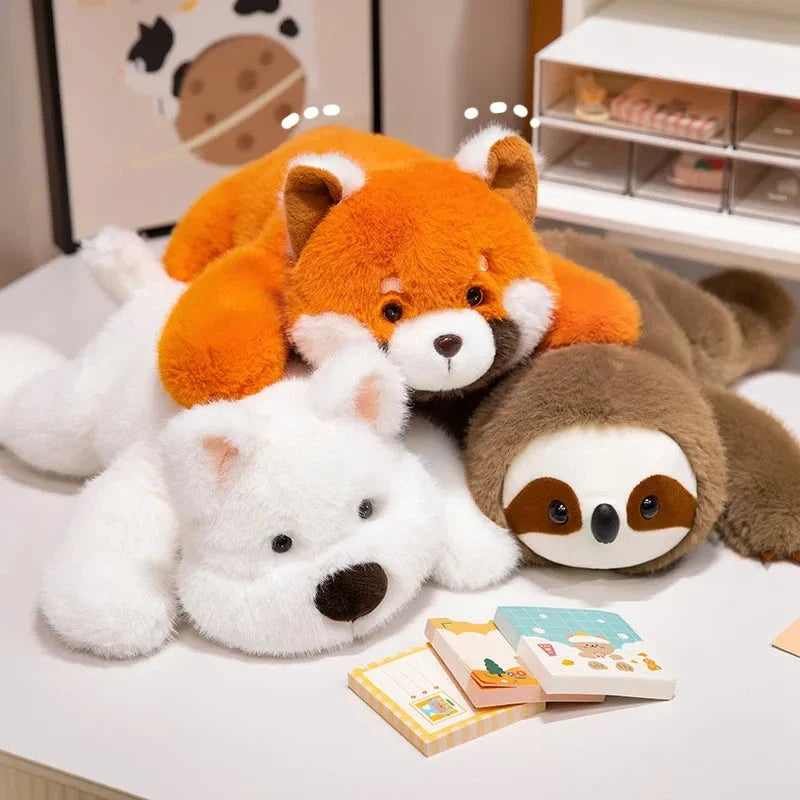 Fluffy Laying Animal Family Plushies — image 2