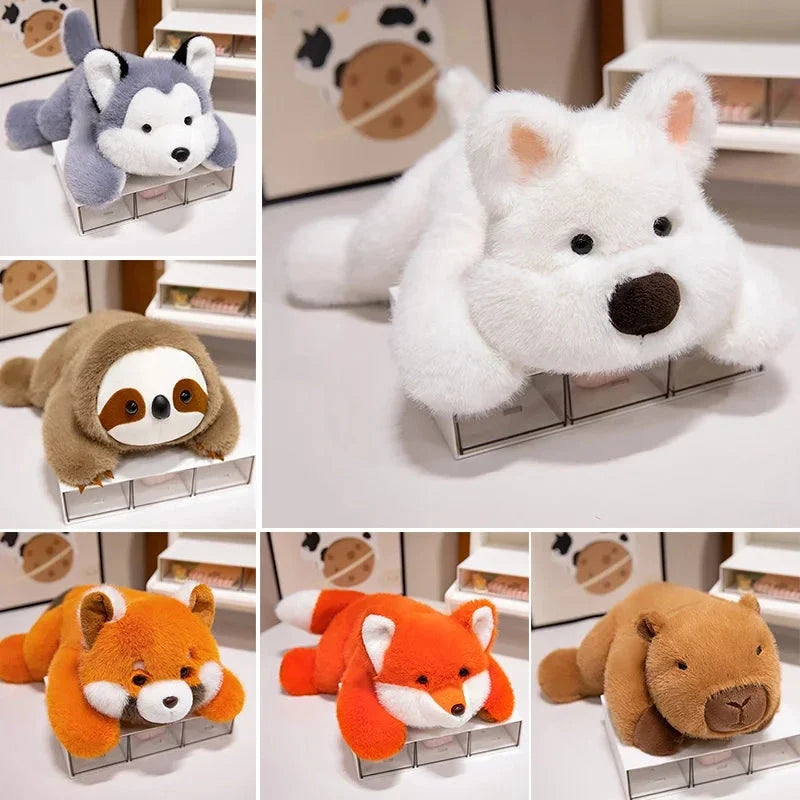 Fluffy Laying Animal Family Plushies — image 4