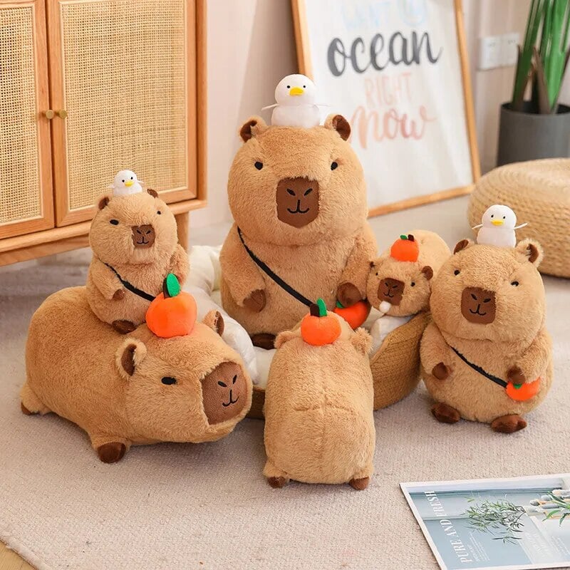 Fluffy Sleepy Capybara with Orange Plushie — image 12