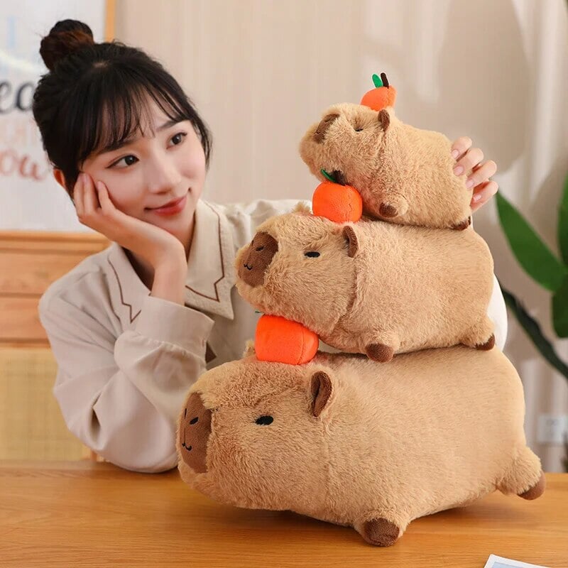 Fluffy Sleepy Capybara with Orange Plushie — image 22