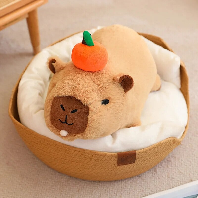 Fluffy Sleepy Capybara with Orange Plushie — image 14