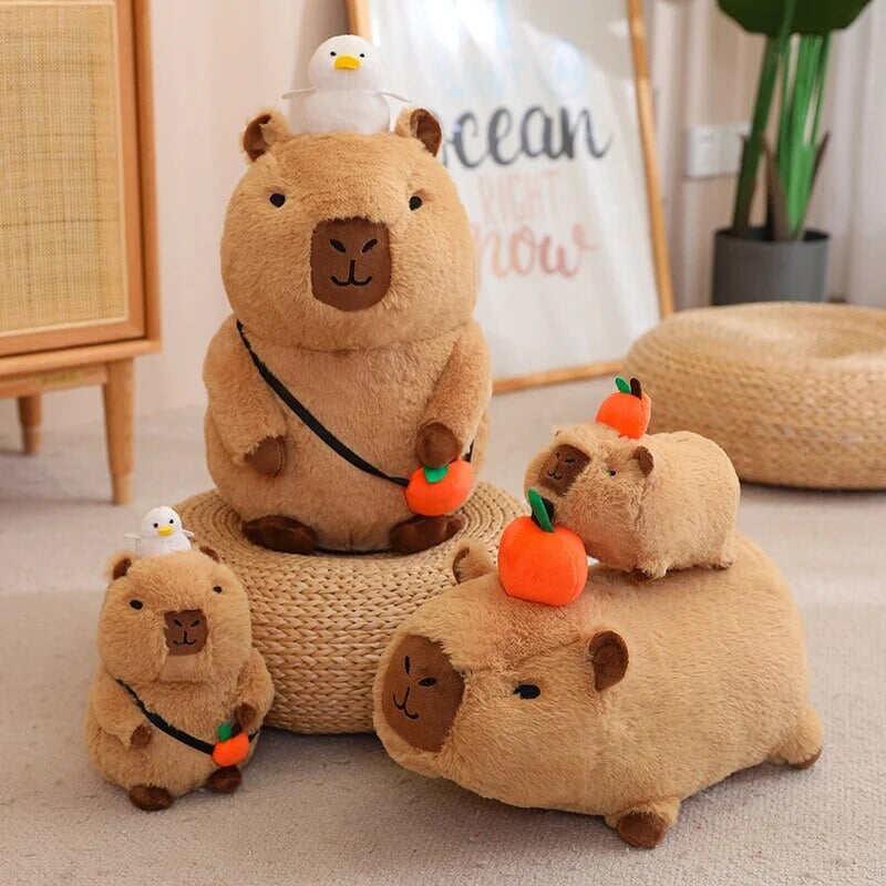 Fluffy Sleepy Capybara with Orange Plushie — image 6