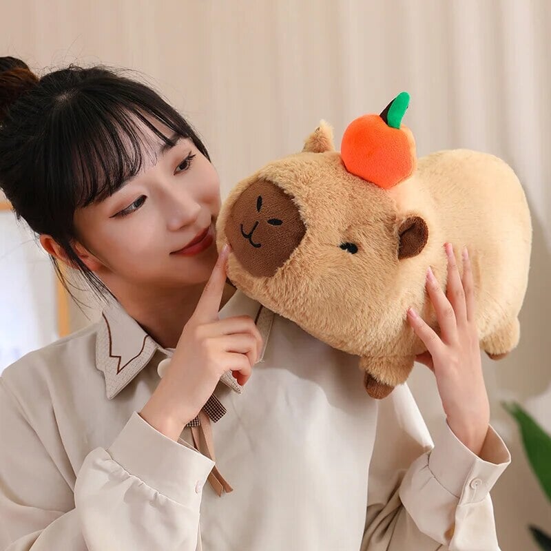 Fluffy Sleepy Capybara with Orange Plushie — image 32