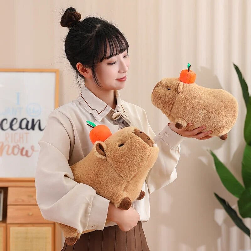 Fluffy Sleepy Capybara with Orange Plushie — image 24
