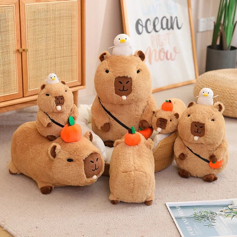 Fluffy Sleepy Capybara with Orange Plushie — image 13