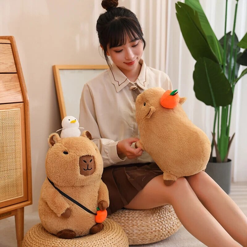 Fluffy Sleepy Capybara with Orange Plushie — image 19