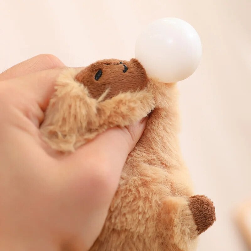 Fluffy Sleepy Capybara with Orange Plushie — image 2