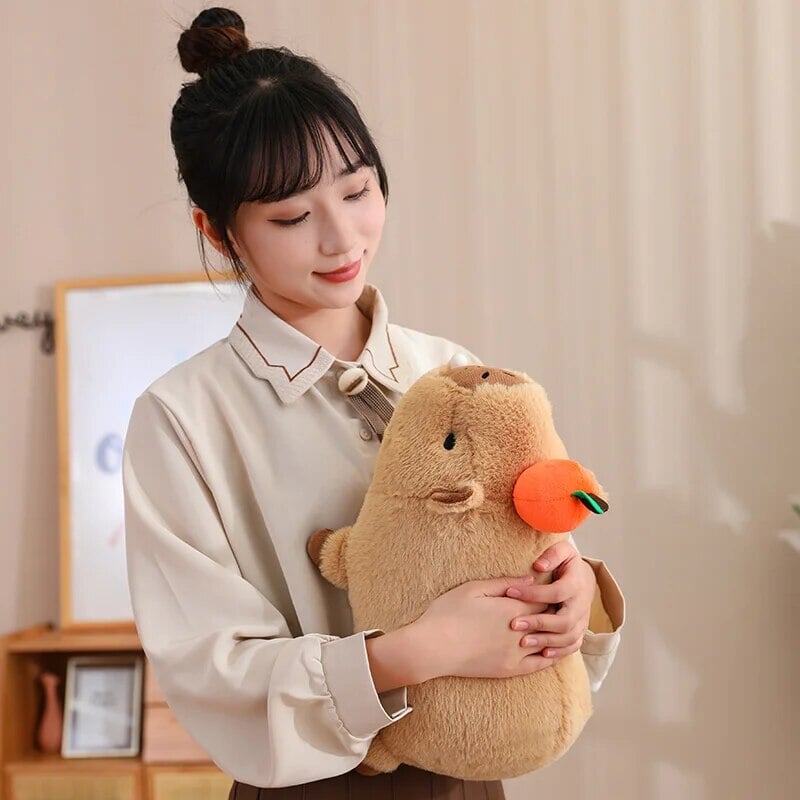 Fluffy Sleepy Capybara with Orange Plushie — image 31