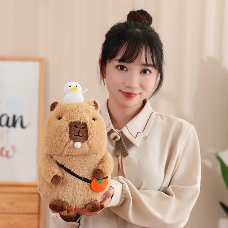 Fluffy Sleepy Capybara with Orange Plushie — image 34
