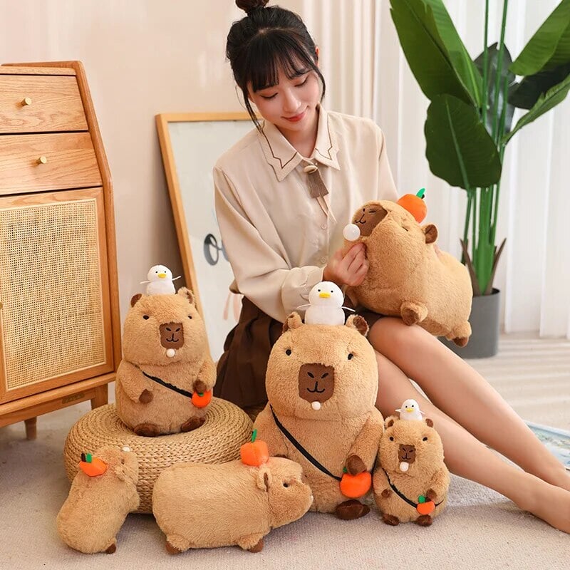 Fluffy Sleepy Capybara with Orange Plushie — image 15