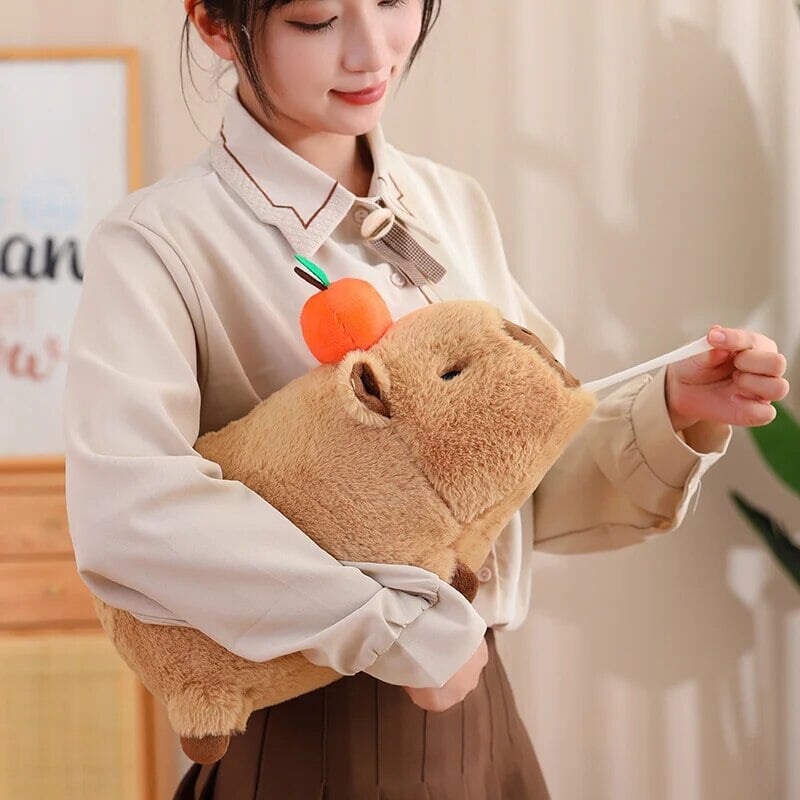 Fluffy Sleepy Capybara with Orange Plushie — image 29