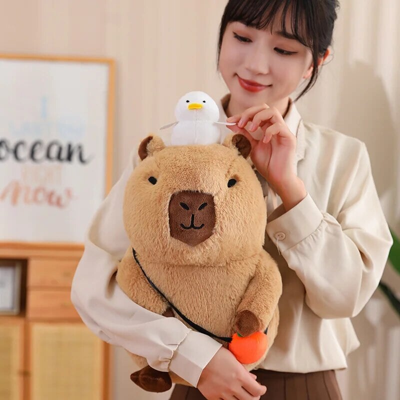 Fluffy Sleepy Capybara with Orange Plushie — image 30
