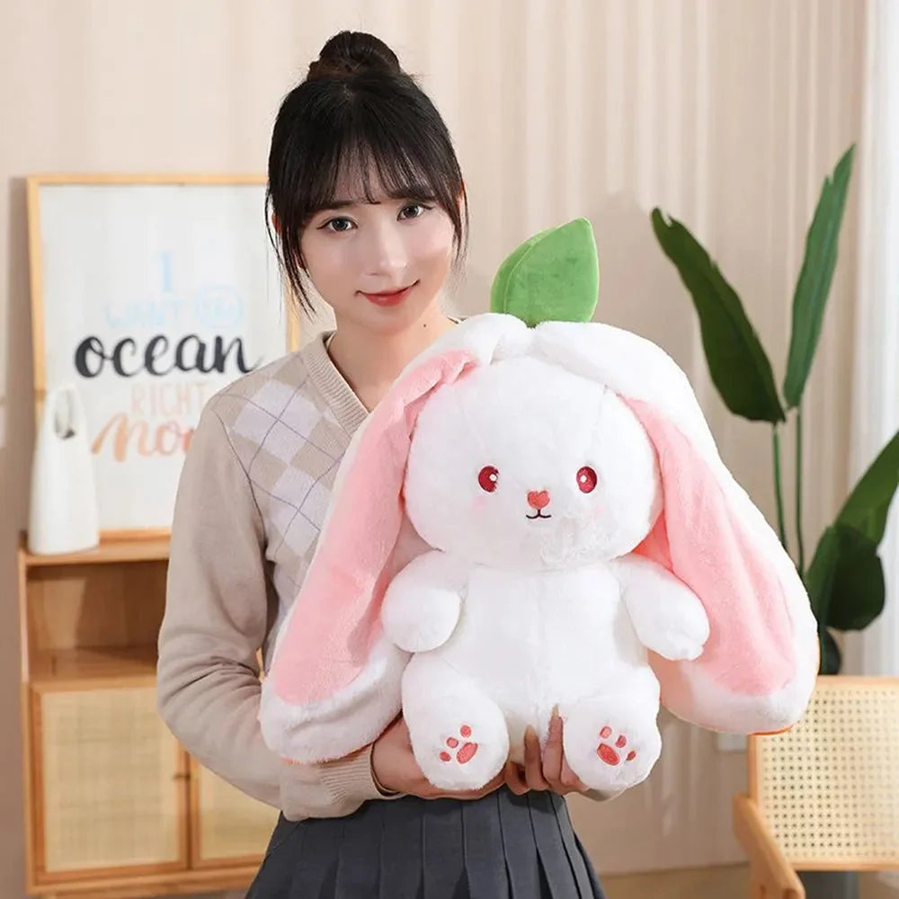 Fluffy Strawberry Carrot Bunny Zip Up Plushie — image 12