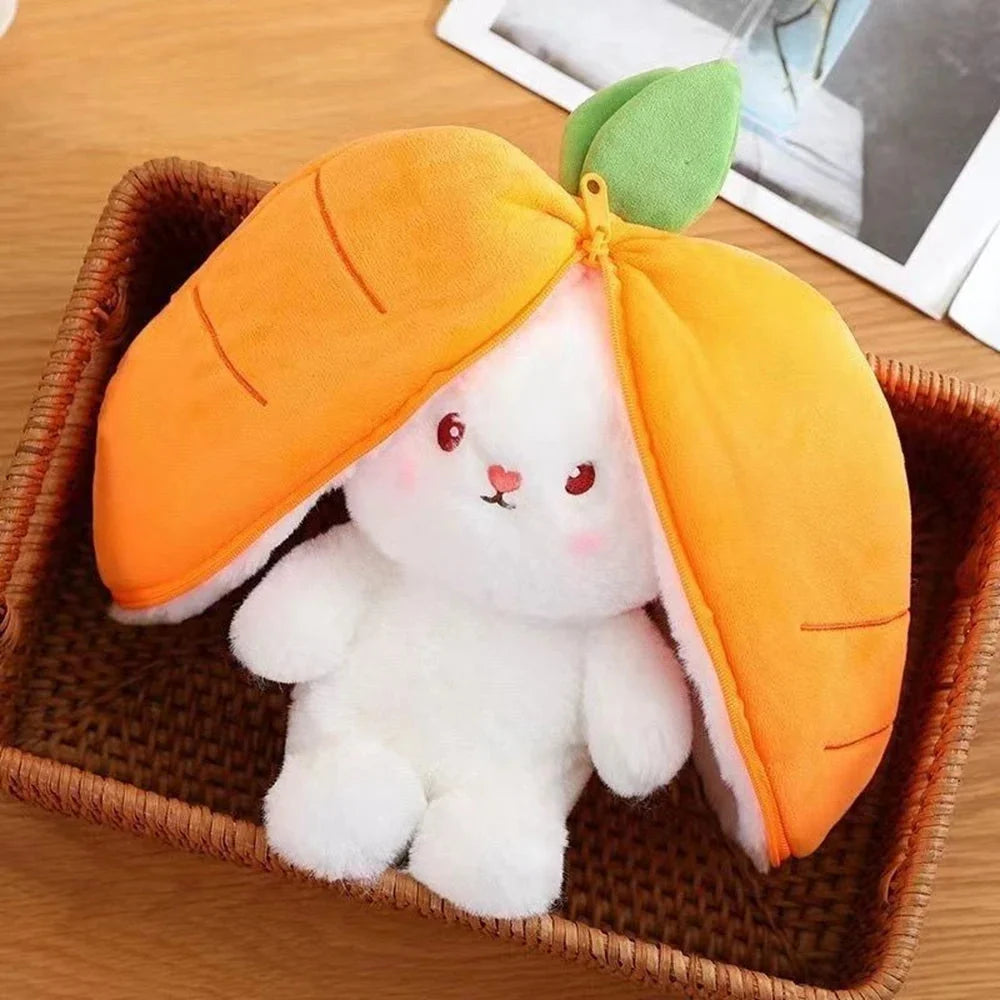 Fluffy Strawberry Carrot Bunny Zip Up Plushie — image 7