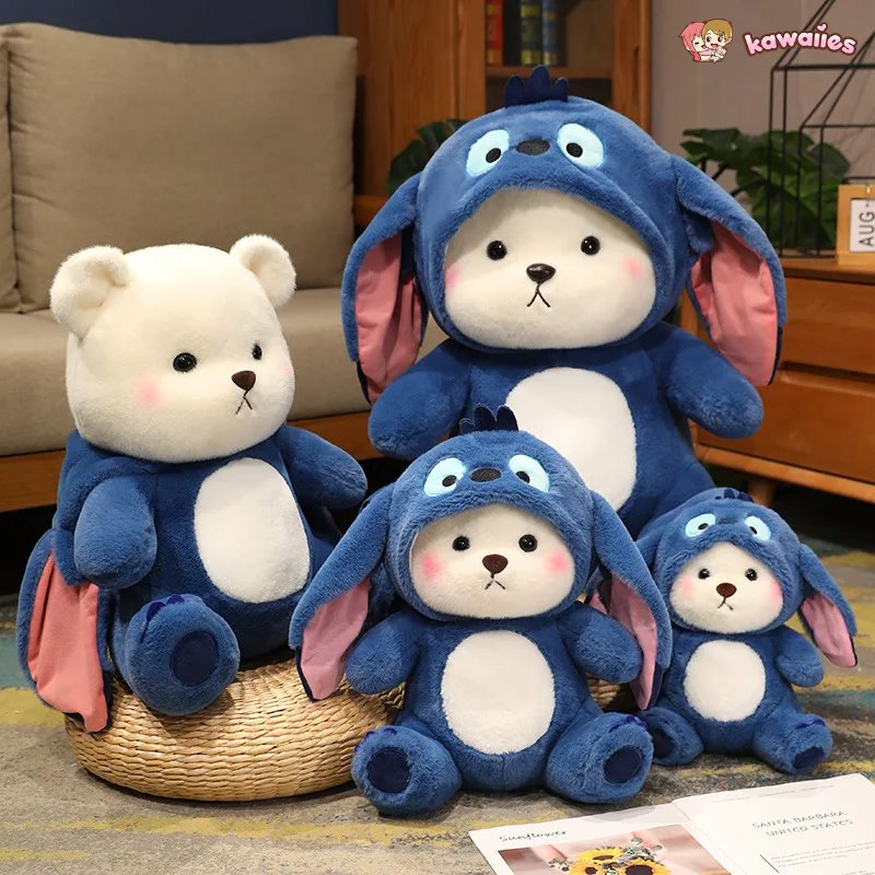 Fluffy White Bear Donkey Outfit Plushie — image 3