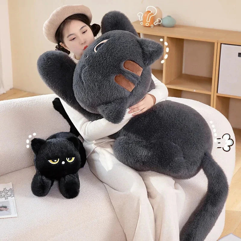 Giant Black Grey Cat Plushies — image 15