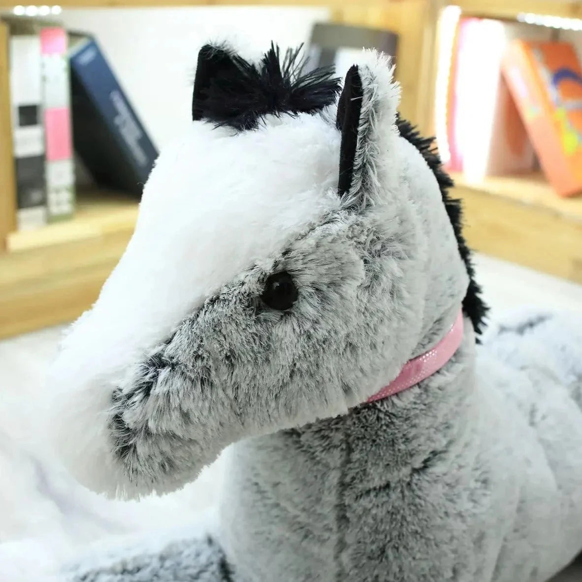 Giant Fluffy Brown Gray Horse Plushie — image 7