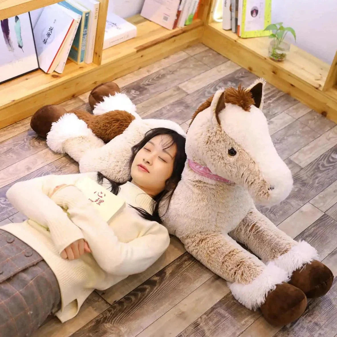 Giant Fluffy Brown Gray Horse Plushie — image 19