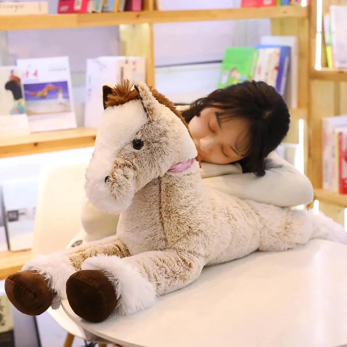 Giant Fluffy Brown Gray Horse Plushie — image 15