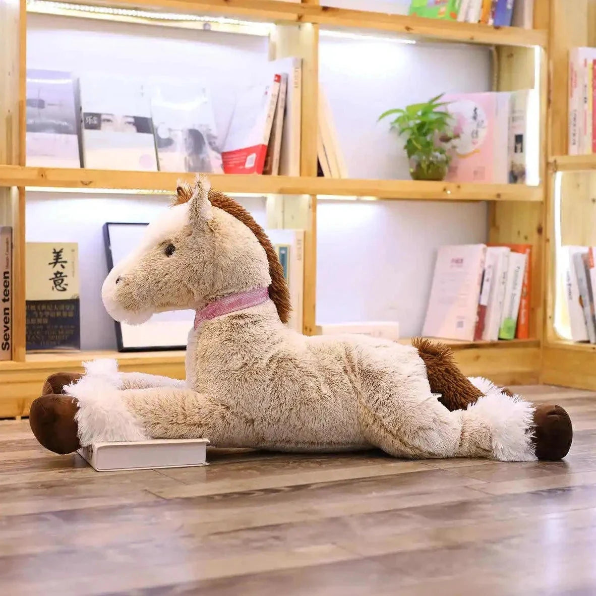 Giant Fluffy Brown Gray Horse Plushie — image 12