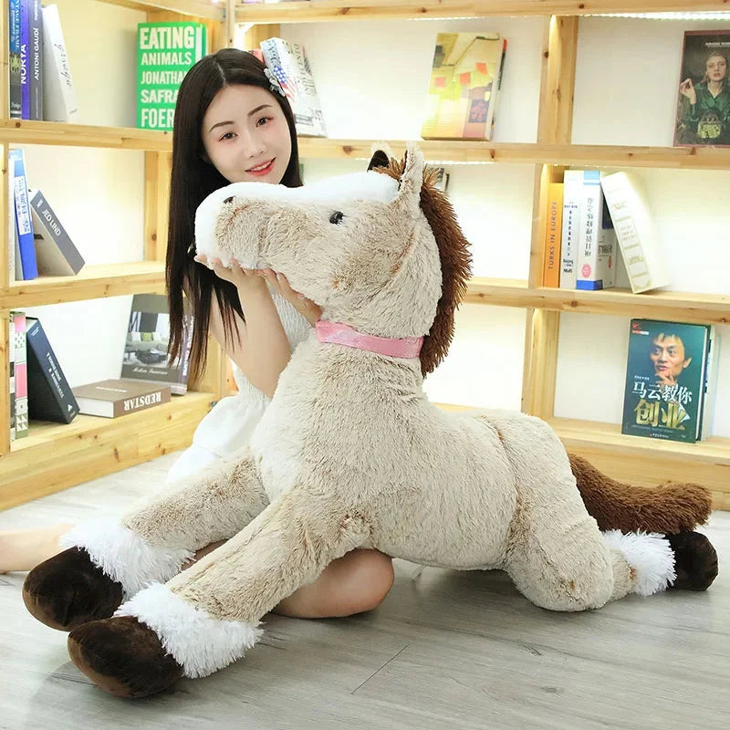 Giant Fluffy Brown Gray Horse Plushie — image 8